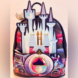NWT-Loungefly Disney Cinderella Castle Series Double Strap Shoulder Bag 👛